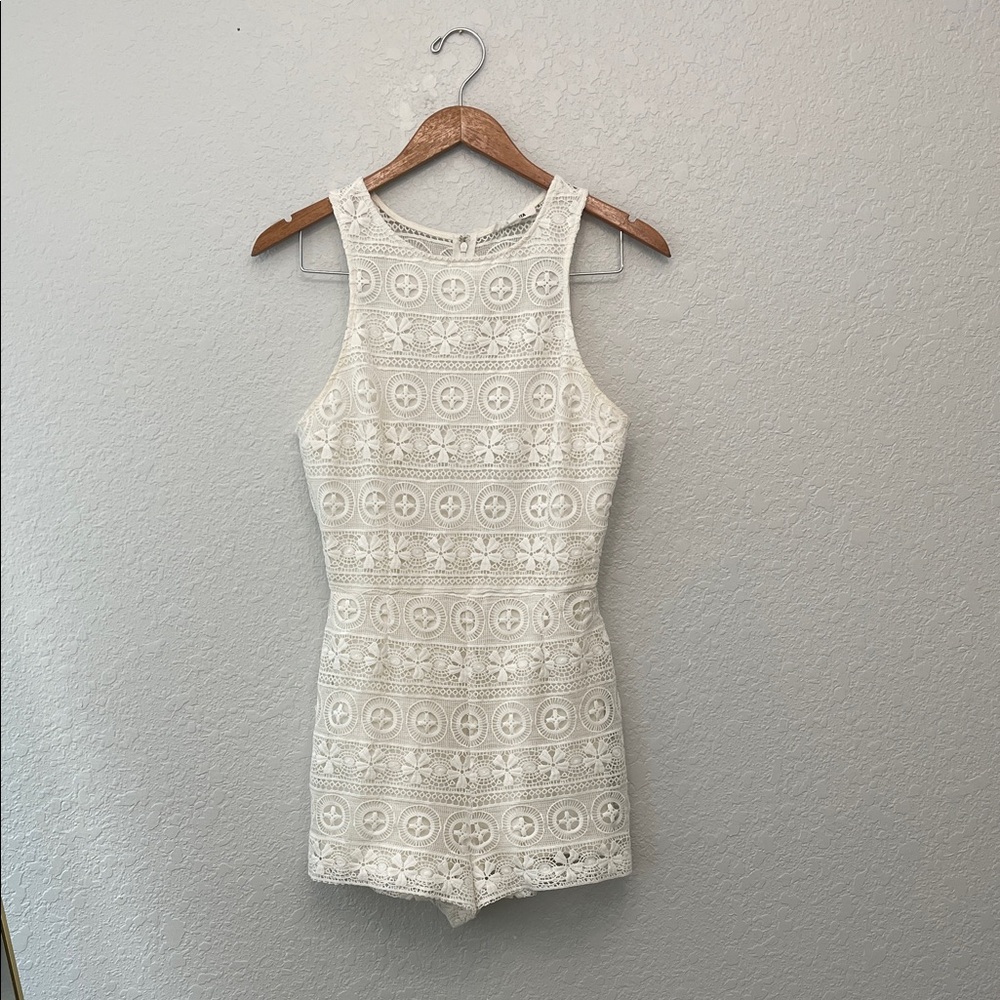 White Lace Romper Jumpsuit